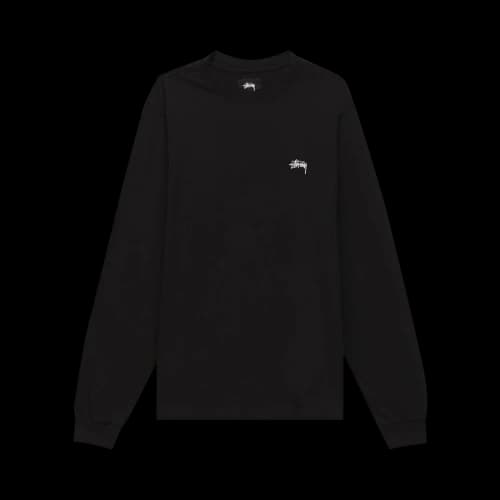 Stussy Stock Logo Long-Sleeve Tee 'Black'
