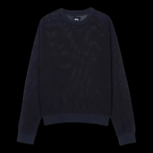 Stussy Pig. Dyed Cotton Mesh Crew 'Black'