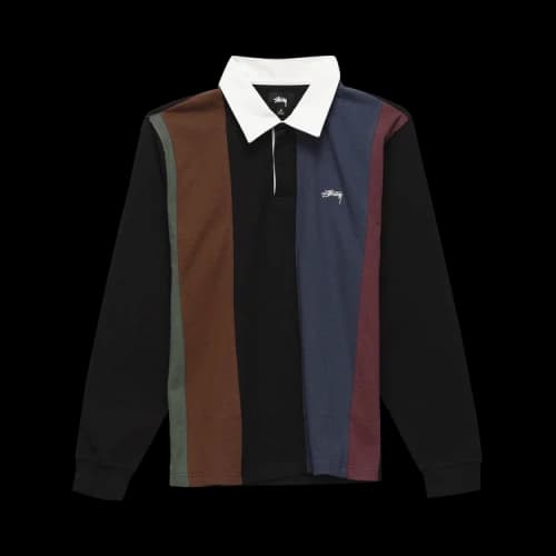 Stussy Vertical Stripe Long-Sleeve Rugby 'Black'