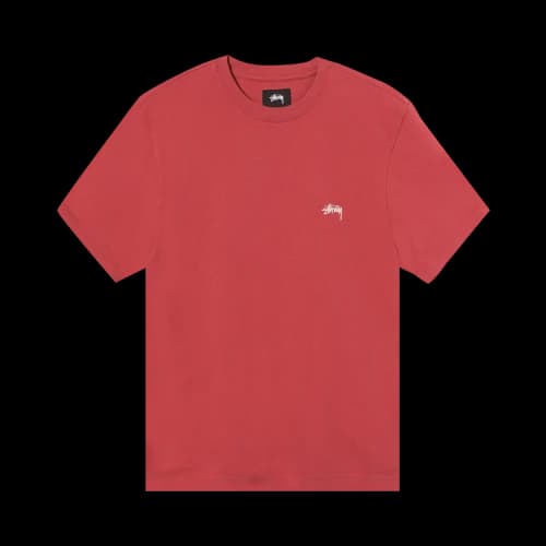 Stussy Stock Logo Tee 'Red'