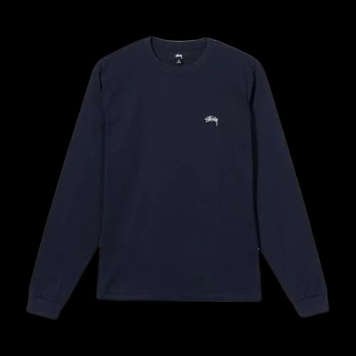 Stussy Stock Logo Long-Sleeve Crew 'Navy'