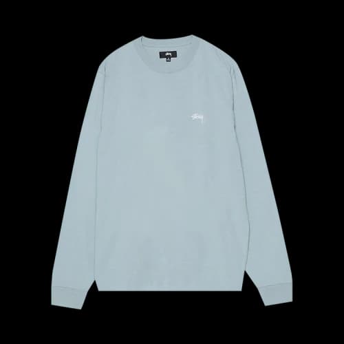 Stussy Stock Logo Long-Sleeve Crew 'Slate'