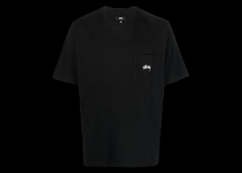 Stussy Stock Logo Pocket Crew Tee Black