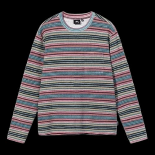 Stussy FW21 Stripe Long Sleeves Khaki