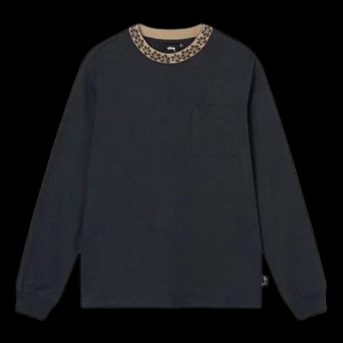 Stussy Flower Mock Neck T-Shirt 'Black'