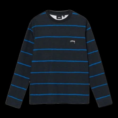 Stussy Unisex SS22 Hand Drawn Strlpr Ls Crew Swea Black