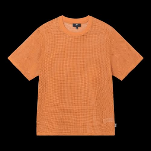 Stussy Cotton Mesh Crew T-shirt Orange