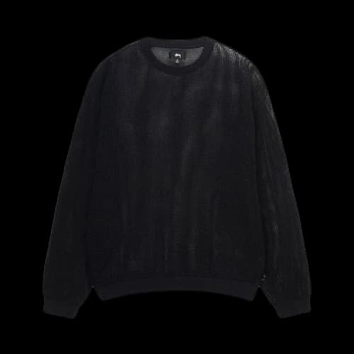 Stussy Cotton Mesh L/S Crew Black