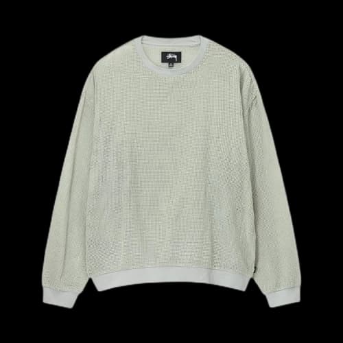 Stussy Cotton Mesh Long-Sleeve Crew Top Bone