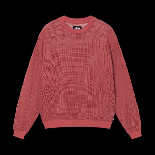 Stussy Mesh Long-Sleeve Crew 'Red'