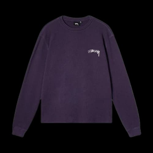 Stussy Lightweight Thermal Waffle LS Knit Purple