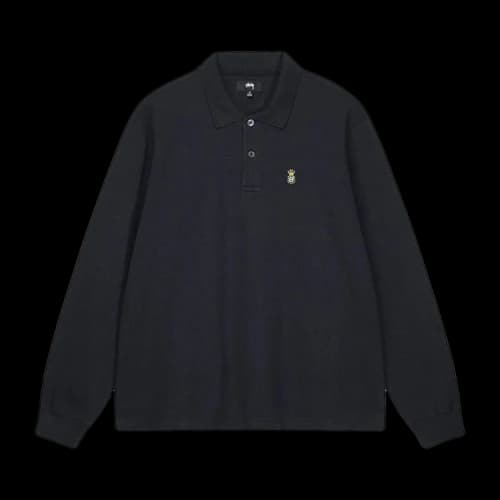 Stussy Long-Sleeve Rib Polo 'Black'