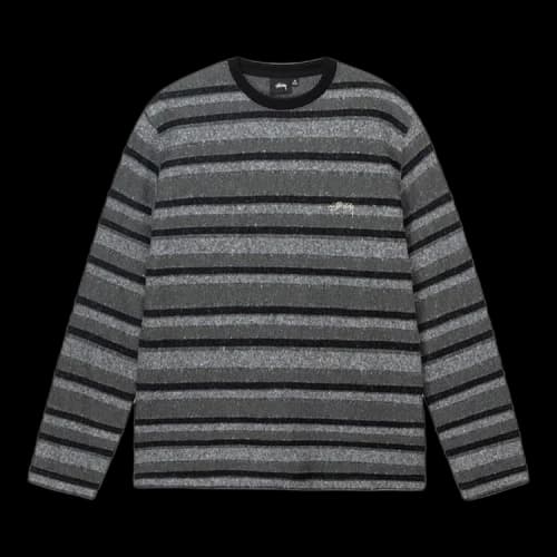 Stussy Baja Stripe Long-Sleeve Crew Tee Black