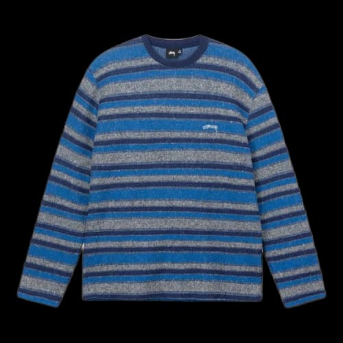 Stussy Baja Stripe Long-Sleeve Crew Tee Blue