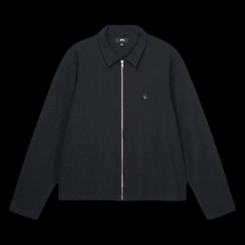 Stussy Big Thermal Zip Shirt 'Black'