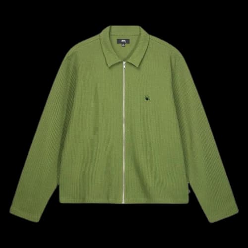 Stussy Big Thermal Zip Shirt 'Green'