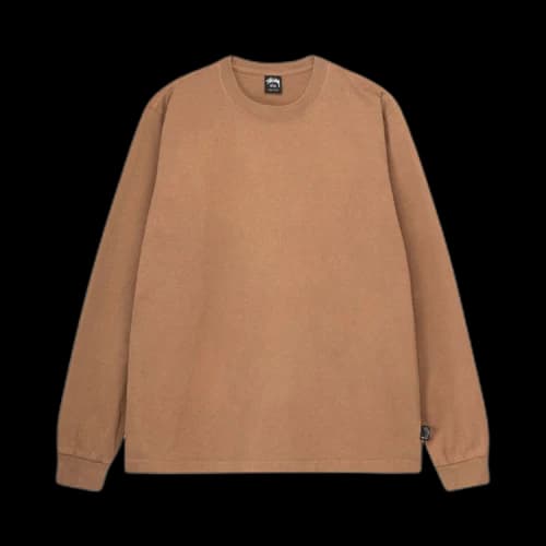 Stussy Heavyweight Pigment Dyed LS Crew Brown