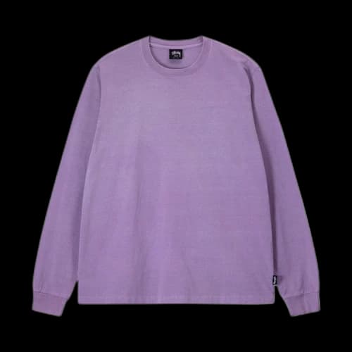 Stussy Pigment Dyed L/S Crew Lavender
