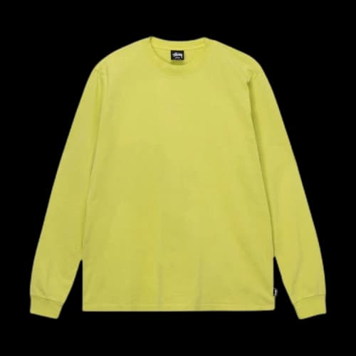 Stussy Pigment Dyed Long-Sleeve Crew Top Yellow