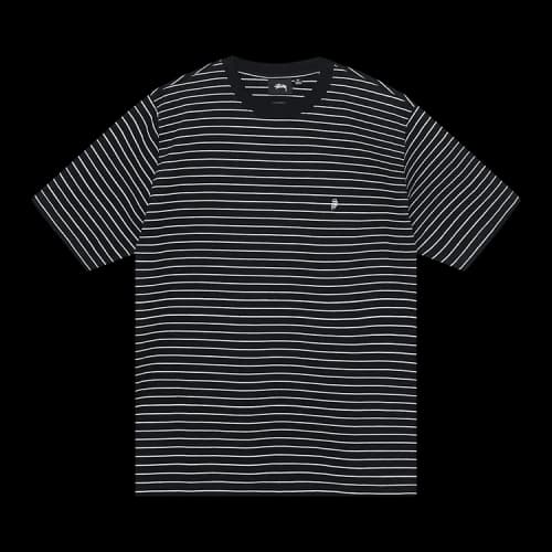 Stussy Pin Striped Short-Sleeve Crew 'Black'
