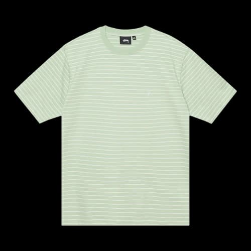 Stussy Pin Striped Short-Sleeve Crew 'Green'