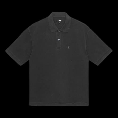 Stussy Pigment Dyed Pique Polo 'Black'