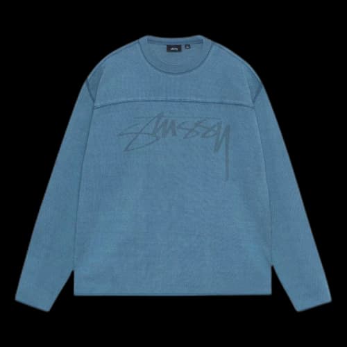 Stussy Cotton Football Pigment Dyed Crew Blue