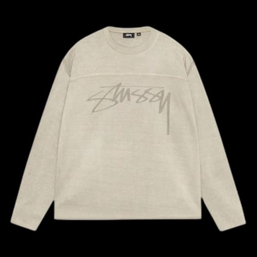 Stussy Cotton Football Pigment Dyed Crew Sand