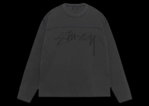 Stussy Cotton Football Pigment Dyed Crew Washed Black
