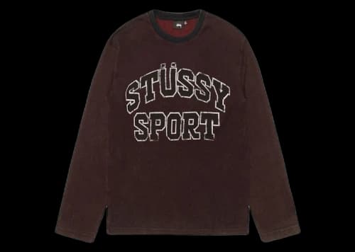 Stussy 2 Tone Cotton Mesh Crew Navy