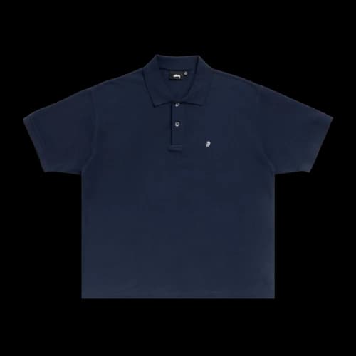 Stussy Classic Pique Polo Shirt 'Navy'