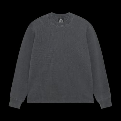 Stussy Garment Dyed Long-Sleeve Thermal 'Faded Black'