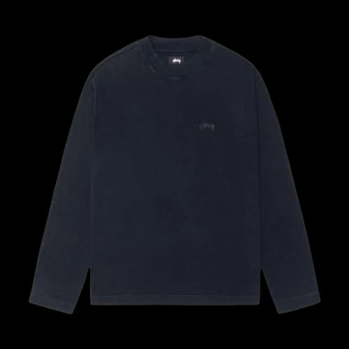 Stussy Dyed Long-Sleeve Mock Neck Tee 'Black'