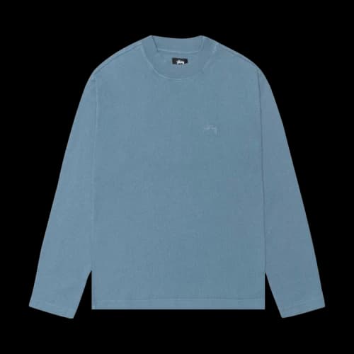 Stussy Dyed Long-Sleeve Mock Neck Tee 'Blue'