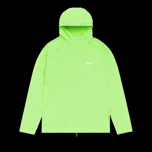 Stussy Hooded Rash Guard 'Lime'