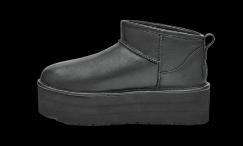 UGG Classic Ultra Mini Platform Black Leather (W)