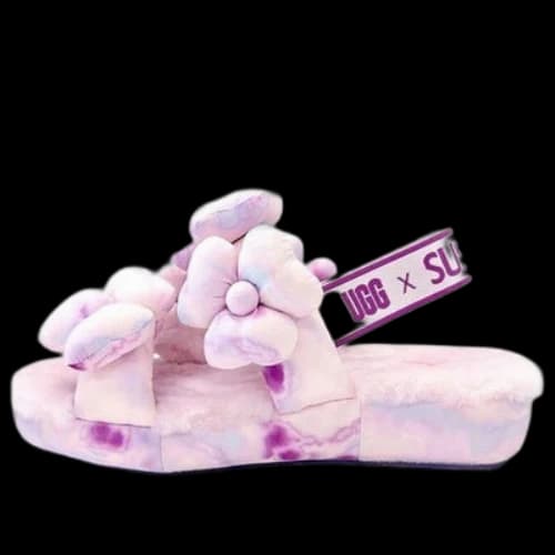 UGG Susan Fang Fluff Slippers 'Flower Weave Pink' (Women's)