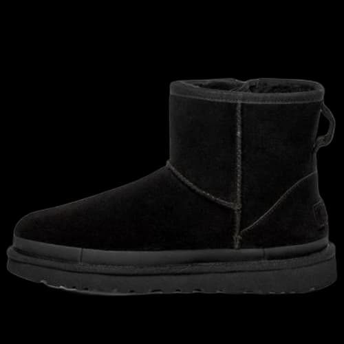 UGG Classic Mini Zipper Tape Logo Boot 'Black' (Women's)
