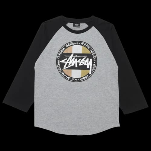Stussy Metallic Dot Raglan 'Grey Heather/Black'