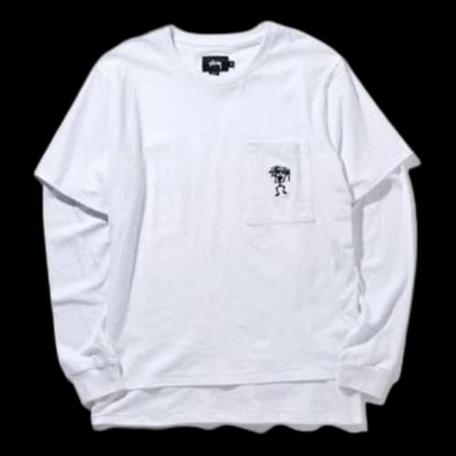 Stussy ODYED Double Tee Long Sleeves White