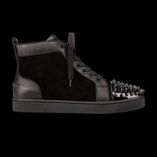 Christian Louboutin Loubille Flat Patent Spiked 'Black'