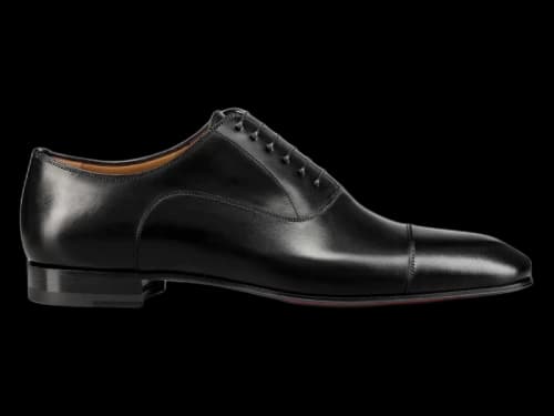 Christian Louboutin Greggo Flat Calf Lace-Up Shoes Black