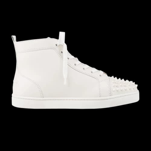 Christian Louboutin Louis Flat Calf Spikes 'White
