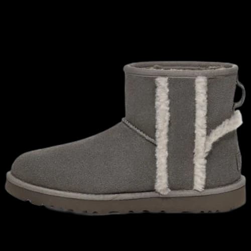 UGG Classic Mini Shearling Logo 'Charcoal' (Women's)