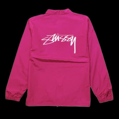 Stussy Back logo Printing Coach Jacket Unisex Rose Red