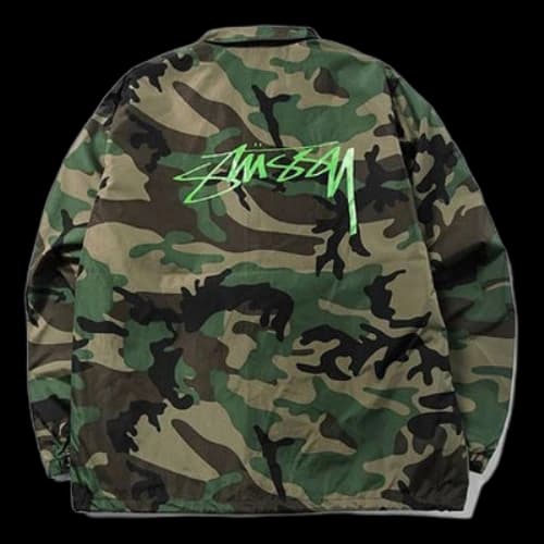 Stussy Unisex Printing Coach Jacket Green
