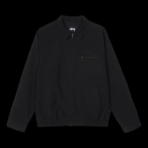 Stussy Bryan Jacket Solid Color Zipper Unisex Black