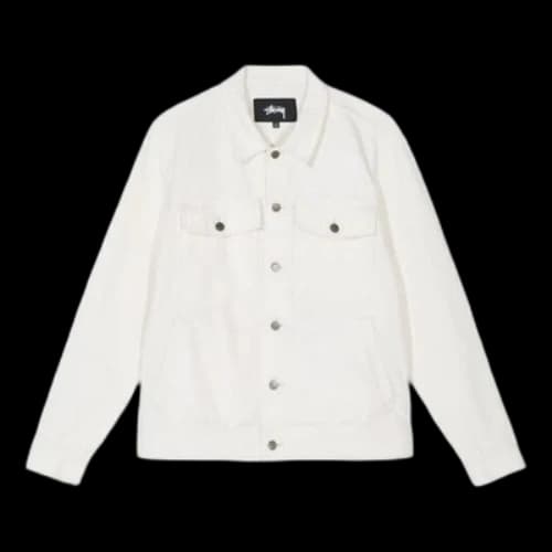 Stussy Ranch Jacket lapel Solid Color Unisex White