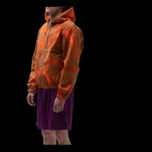 Stussy Printed Canvas Work Jacket Printing Unisex Orange