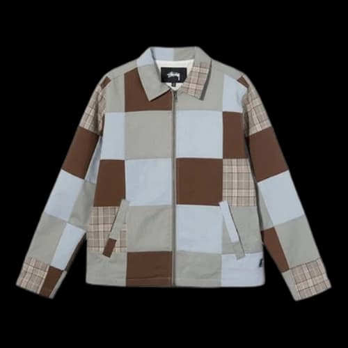Stussy Patchwork zip Jacket Zipper Plaid